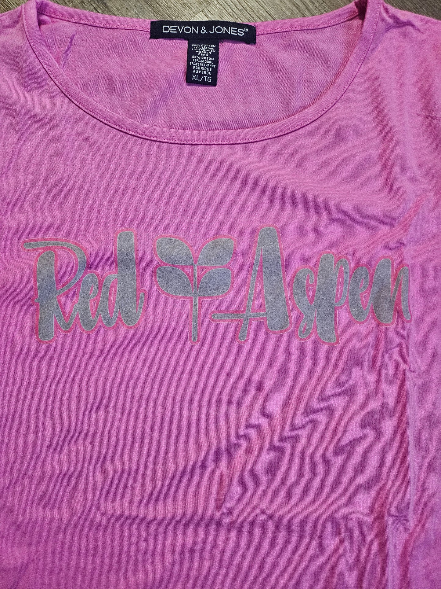 Ladies XL - Devon & Jones - Charity Pink with RA DTF logo gray/pk