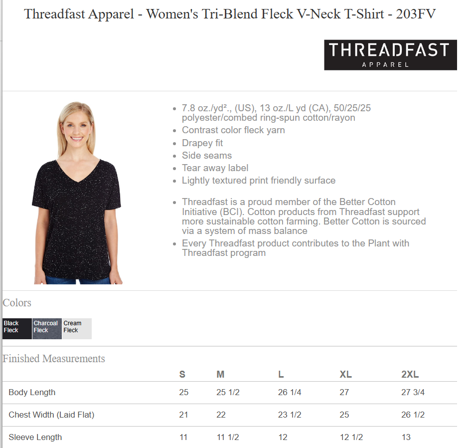 #20 203FV LADIES LARGE (DRAPEY LARGER FIT) GLITTER DTF