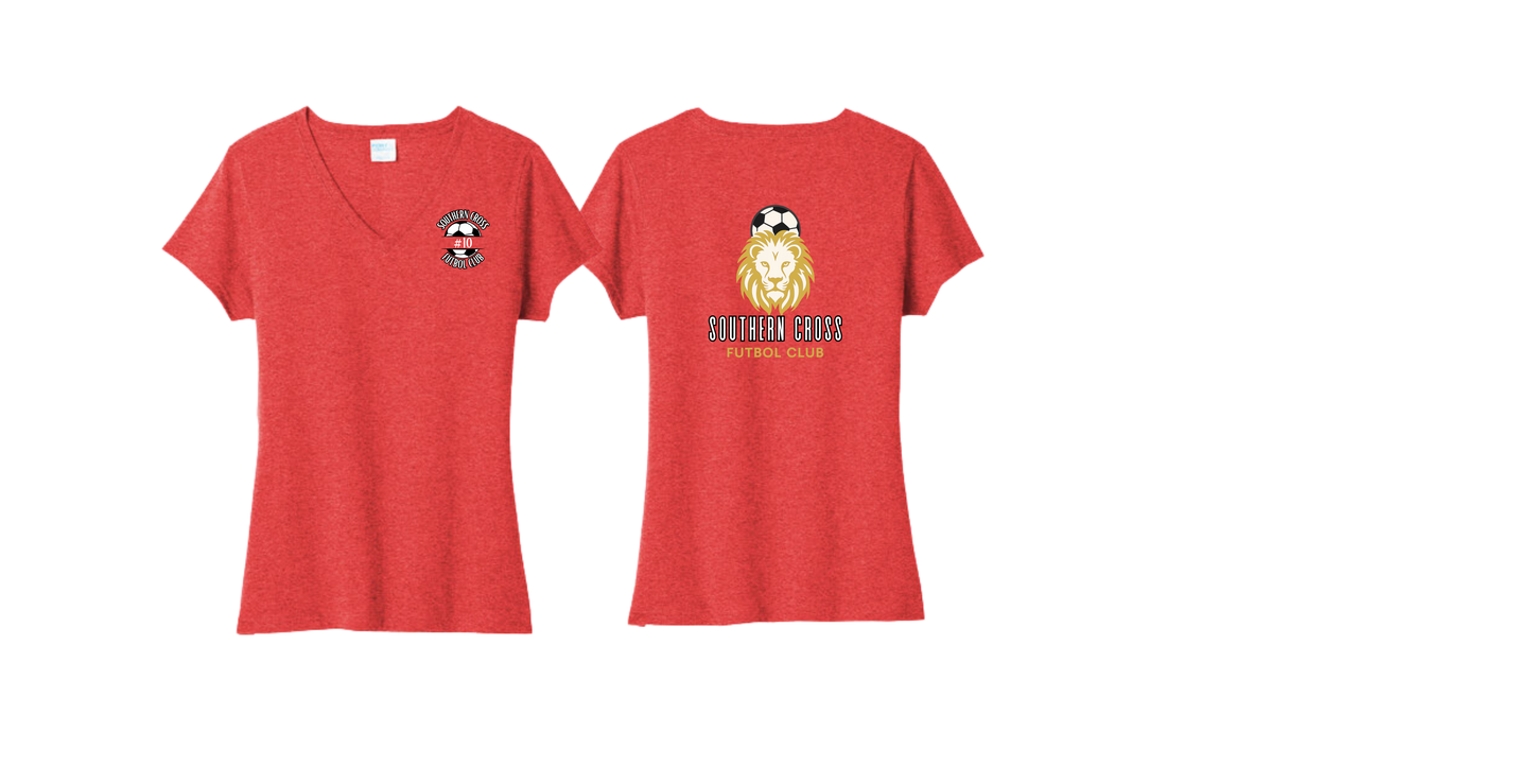 LPC330V Port & Co™ Women's Tri-Blend V-Neck Tee LOGO #1