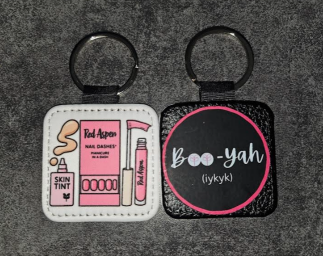 Double Sided Leatherette Keychain