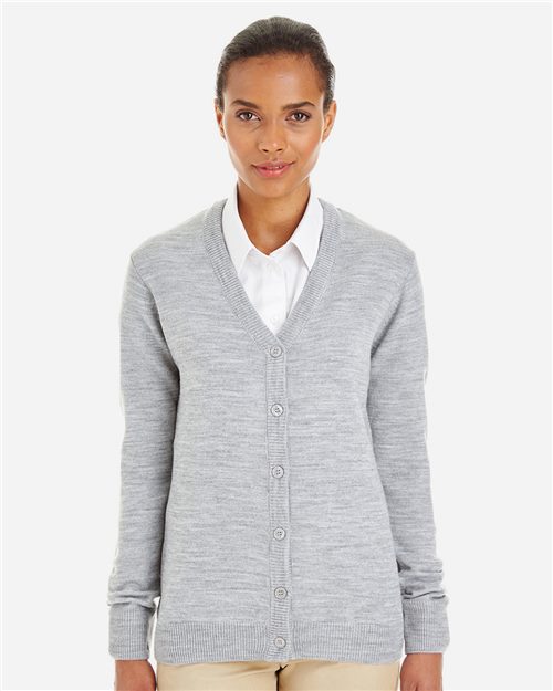 WOMEN'S FIT Harriton Pilbloc V-Neck Button Cardigan Sweater - M425W
