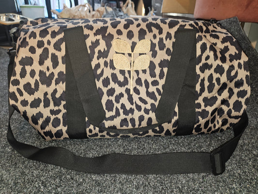 Cheetah Duffel - Embroidered Glitter gold Aspen leaf