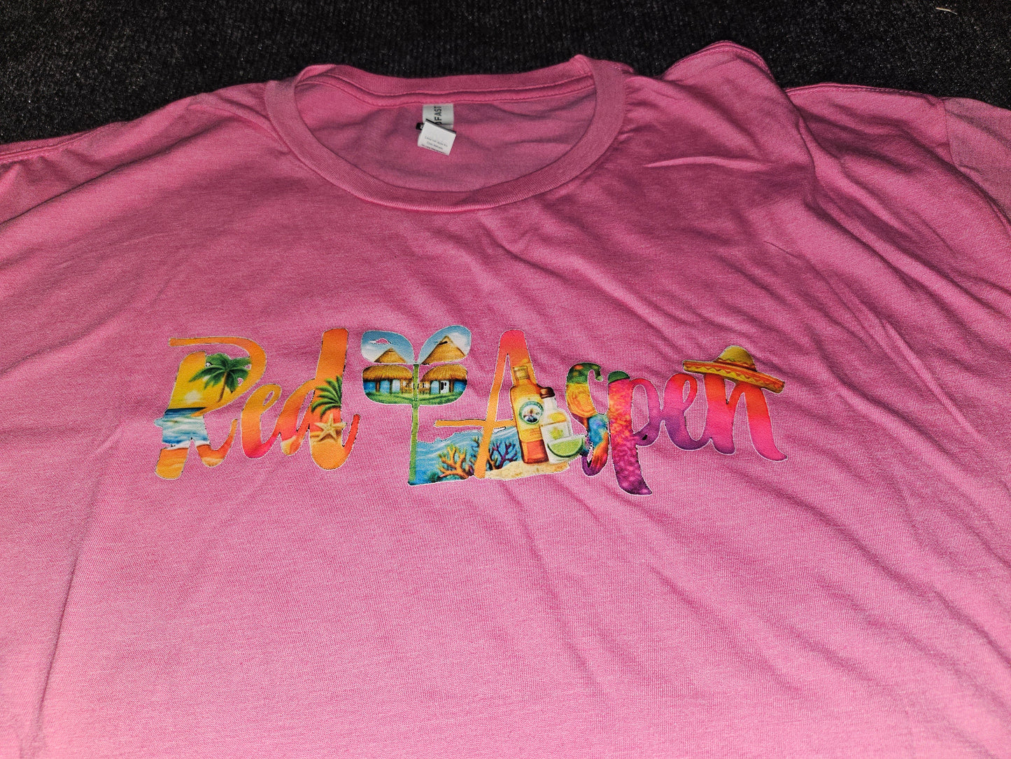 T1000-Bright Pink 3XL unisex - Beach theme DTF RA logo