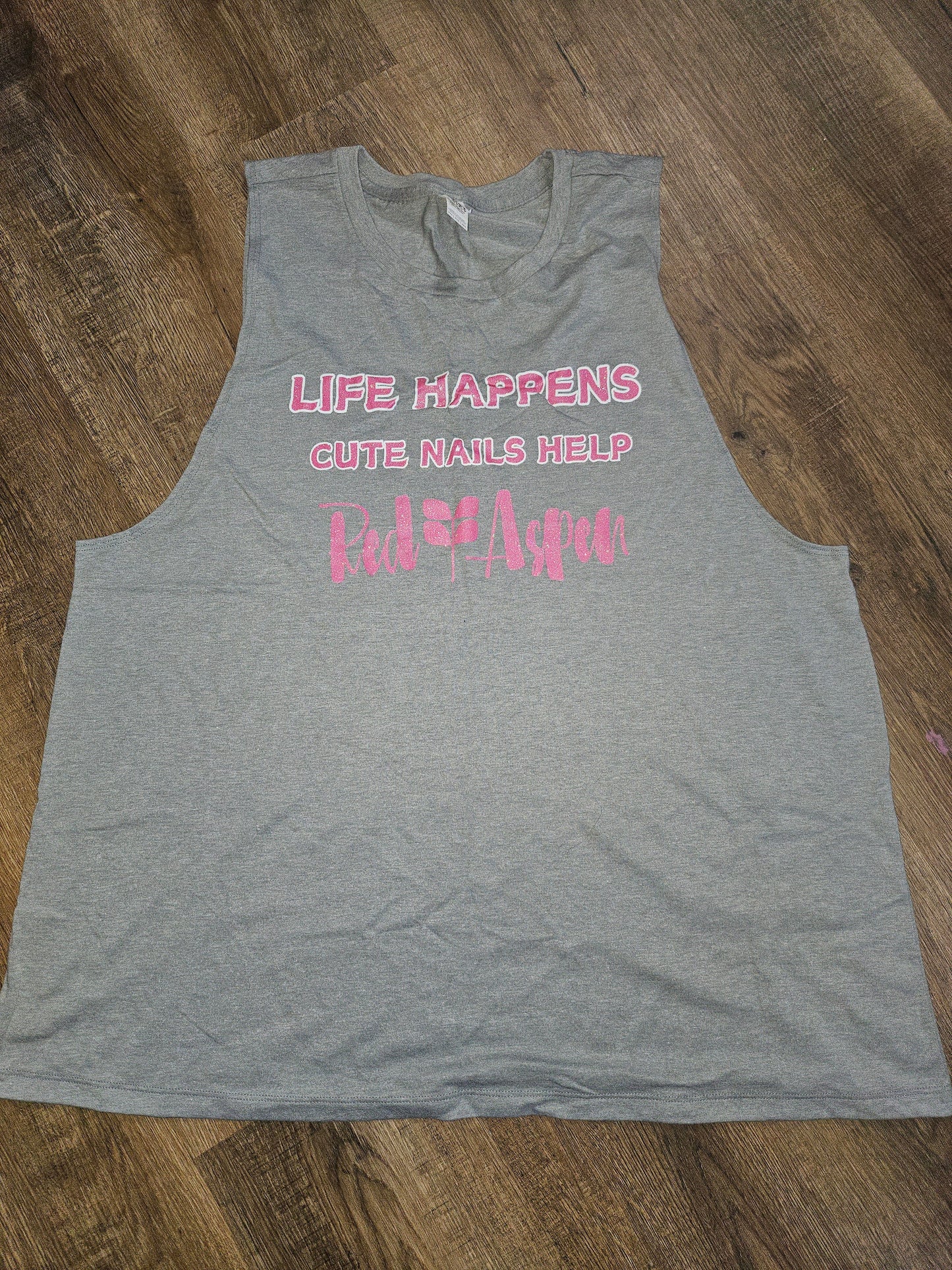 3XL Unisex Tank - Glitter DTF Life Happens logo