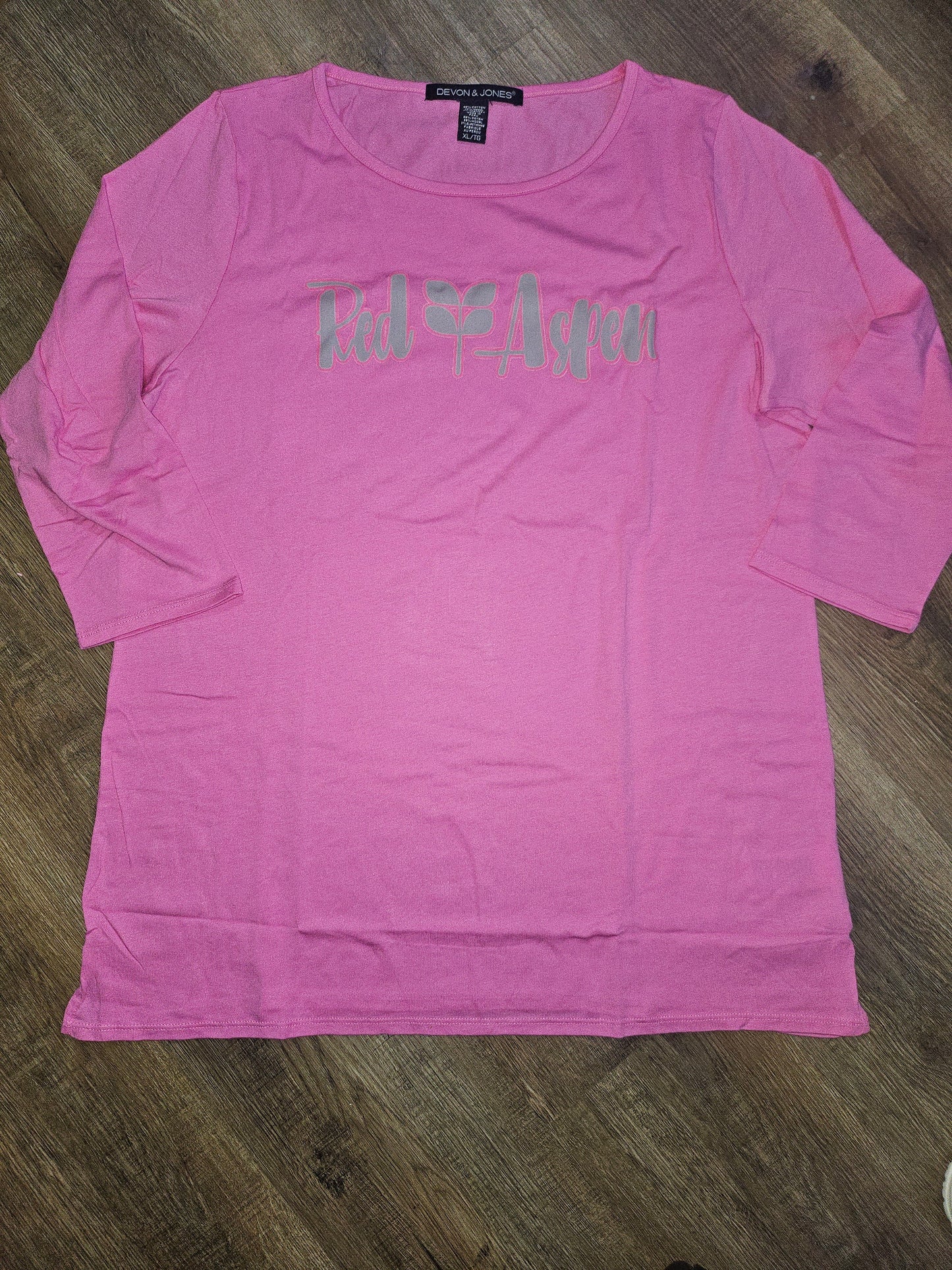 Ladies XL  - Devon & Jones - Charity Pink with RA DTF logo gray/pk