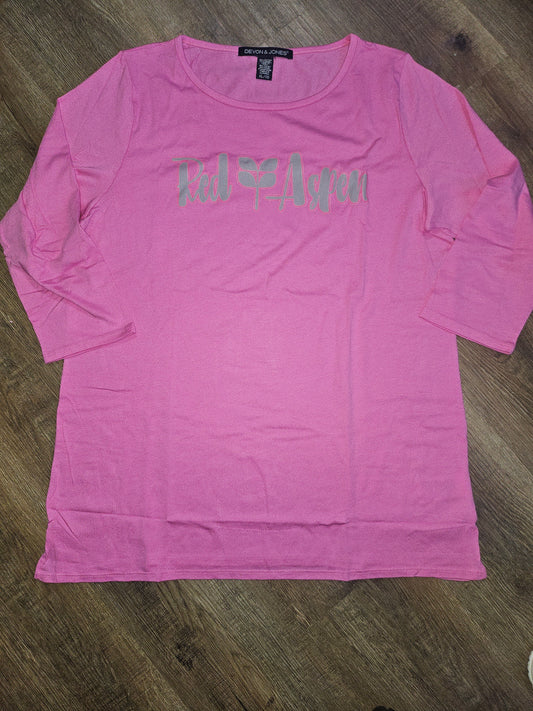 Ladies XL  - Devon & Jones - Charity Pink with RA DTF logo gray/pk