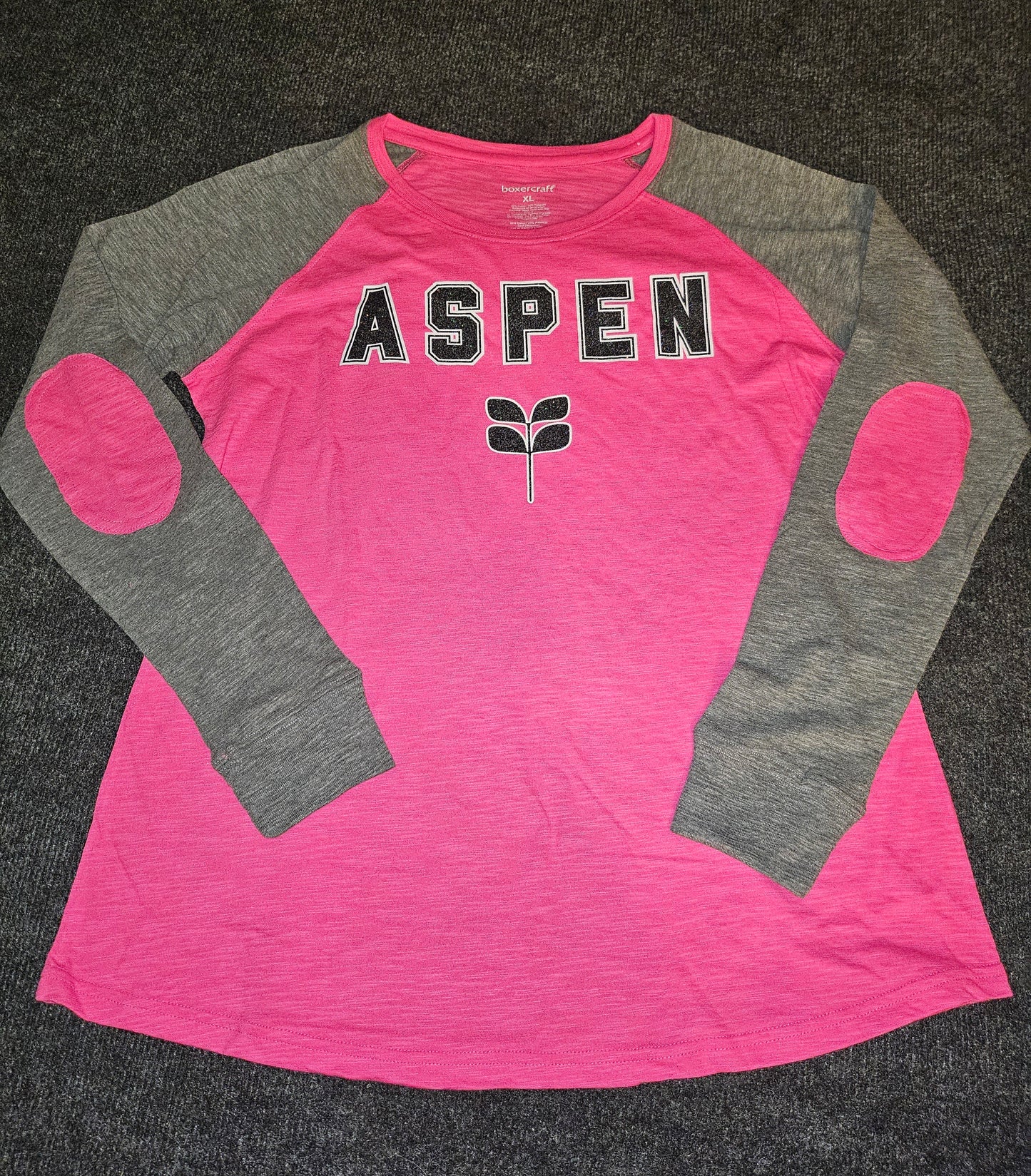 #1 T66 LADIES XL FUCHSIA/GRAY GLITTER DTF