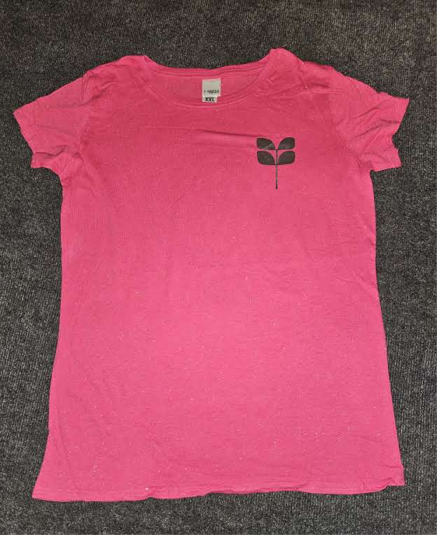 #18 8138 LADIES 2XL GLITTER TEE (FITTED, RUNS SMALL) METALLIC SILVER FOIL DTF