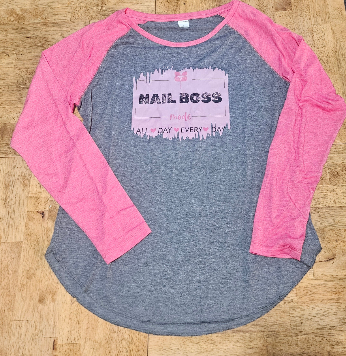 Ladies LARGE - SportTek Long Sleeve - DTF Nail Boss Logo