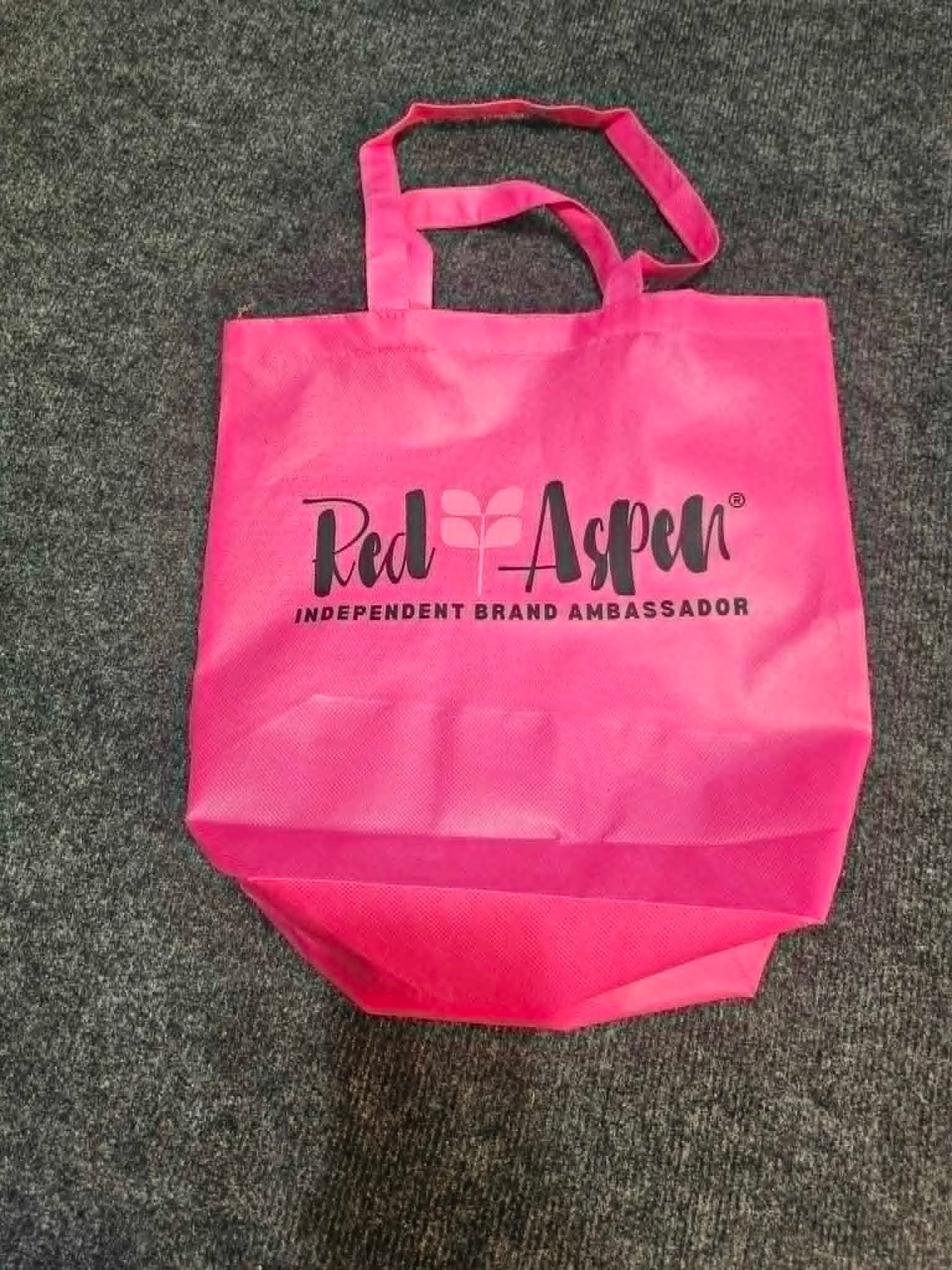 Non-Woven Gusset Bottom Tote - Q1251 - PINK - EACH TOTE WILL HAVE A RANDOM RED ASPEN DTF LOGO FROM MY STOCK - ASSORTED