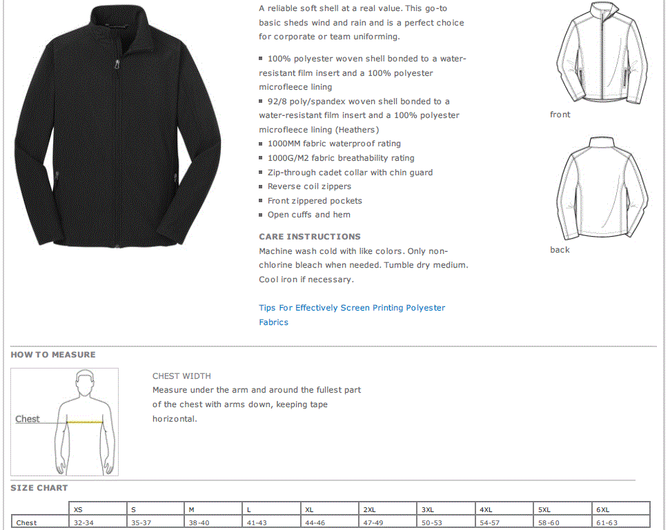 Port Authority Men's Core Soft Shell Jacket -J317