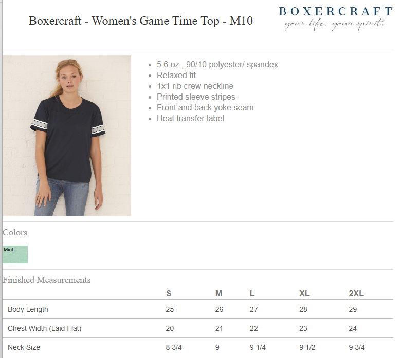 #6 M10 LADIES LARGE JERSEY - GLITTER DTF
