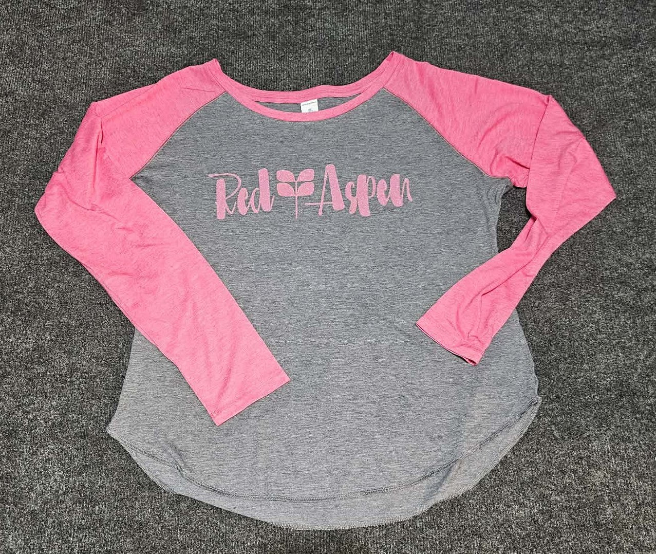 SPORT TEK TOP -LADIES XL - GLITTER PINK DTF RED ASPEN LOGO